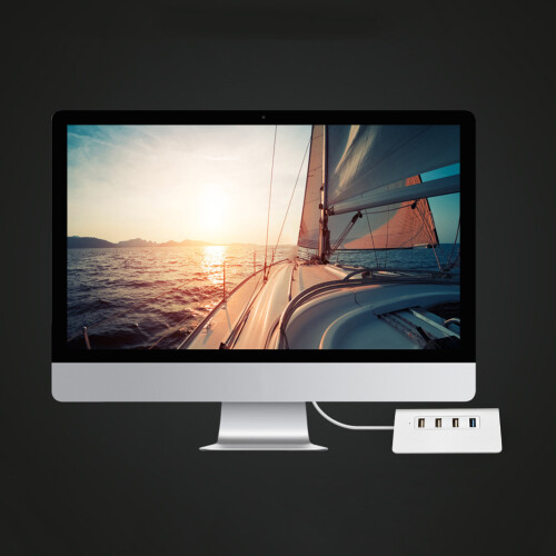 Διανομέας USB3.0 με αναγνώστη SD Micro SD Κατασκευή από κράμα αλουμινίου Plug and Play 2
