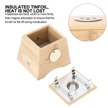 Single Hole Bamboo Moxibustion Box with Adjustable Moxa Stick Holder, 8.5cm Height