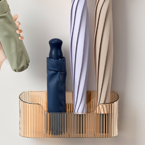 Wall Mounted Umbrella Stand Holder - Space Saving, Amber 2