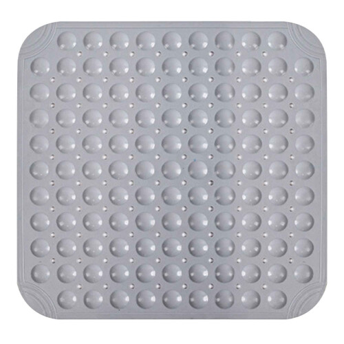 Tapis de bain antidérapant avec ventouses et trous d'évacuation 48 x 48 cm 1