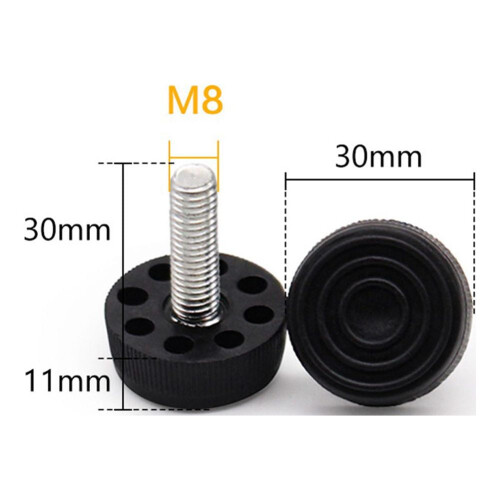 RAINB Adjustable Height Foot, Plastic Base, 10 Pack Screw In 1