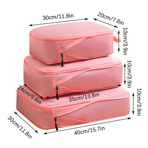 Travel Storage Bag Set Clothes Organizer 3-Piece 2