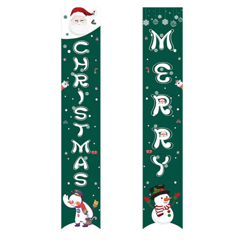 Faixa de Natal com Papai Noel e Boneco de Neve para Porta - Multicolorida 1