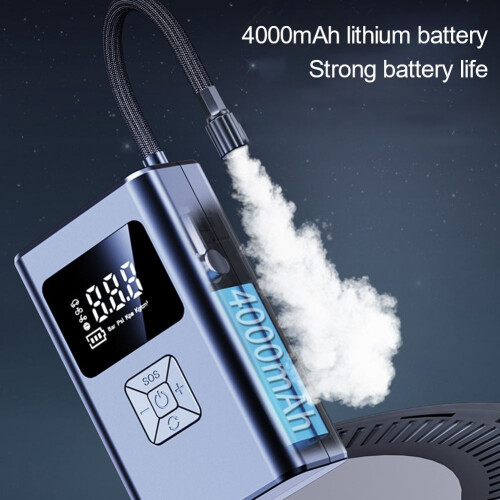 Tire Inflator Portable Air Compressor 4000mAh Pump Accurate Pressure LCD Display 2