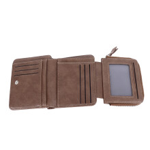 PU Leather Trifold Wallet for Men Boys, Brown, Multiple Card Slots