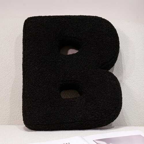 Alphabet Pillow Black Soft Plush 26 Letters 1