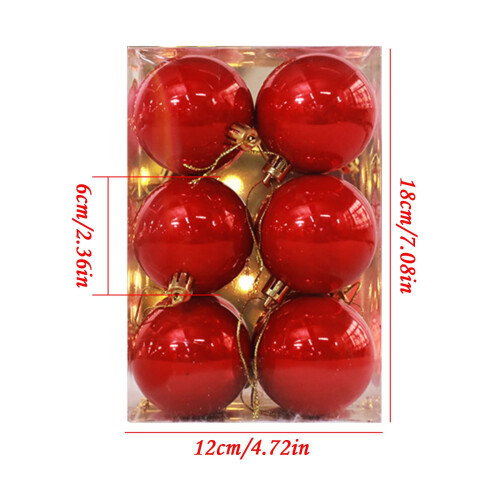 Christmas Ball Set Red 6cm 12pcs 2