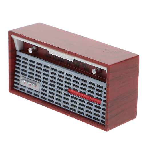 2Pcs Brown Plastic Mini Radio Model Decorative Doll House Accessory 1
