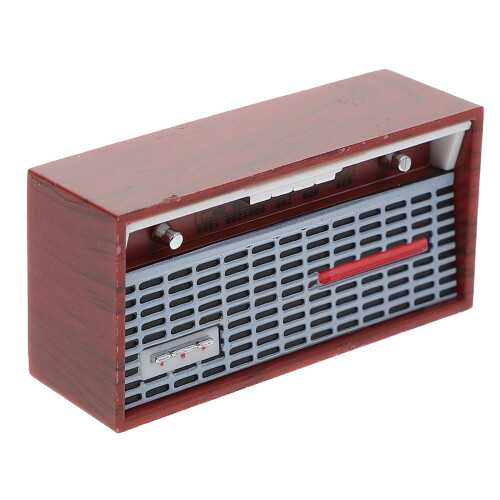 2Pcs Brown Plastic Mini Radio Model Decorative Doll House Accessory 2