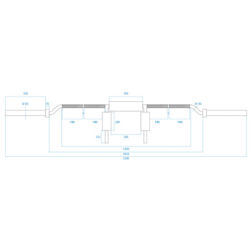 Olympische curlstang 220 cm - staal, capaciteit 320 kg 1