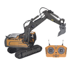 2.4G RC Excavator Toy with Alloy Body, Lights, Music, 1200mAh Battery
