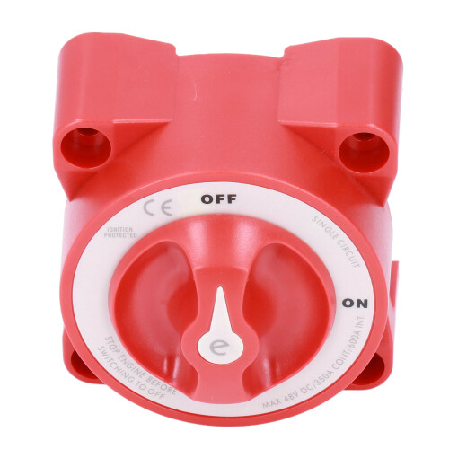 Continuous Rating Battery Switch350A Ignition Protected Marine Battery Switch Universal Compatibility Easy Installation Silver Plated Copper Studs 1