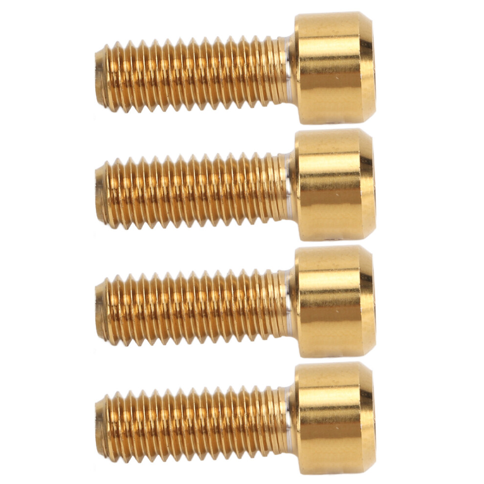 Risk 4Pcs Titanium M6x16mm Bike Disc Brake Clamp Bolts Gold 3621390590314