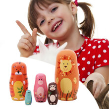 5-Piece Cartoon Animal Matryoshka