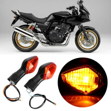 Pair Motorcycle Turn Signal Indicator Lamps for Honda CRF250L Black Yellow