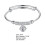 Women's Sterling Silver Beads Bangle Bracelet with Open 7