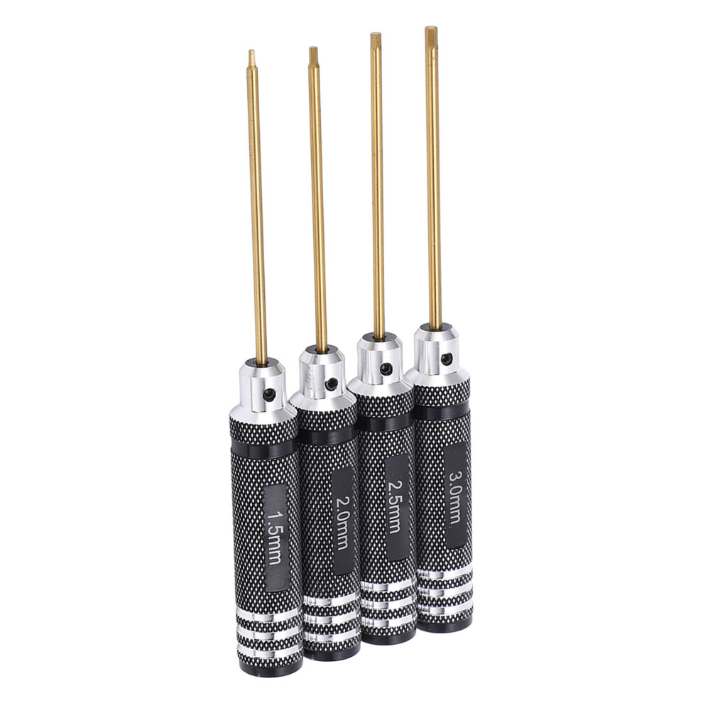 4Pcs Titanium Coated Hex Screwdrivers Set For Rc Car Ship Airplanes, 1.5-3Mm 9381376144248