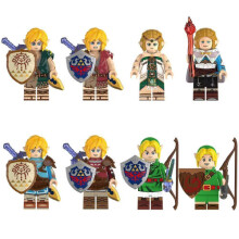 8pcs Legend of Zelda Breath of the Wilderness Princess Link Flute of Time Building Blocks Anime Minifigures Toy