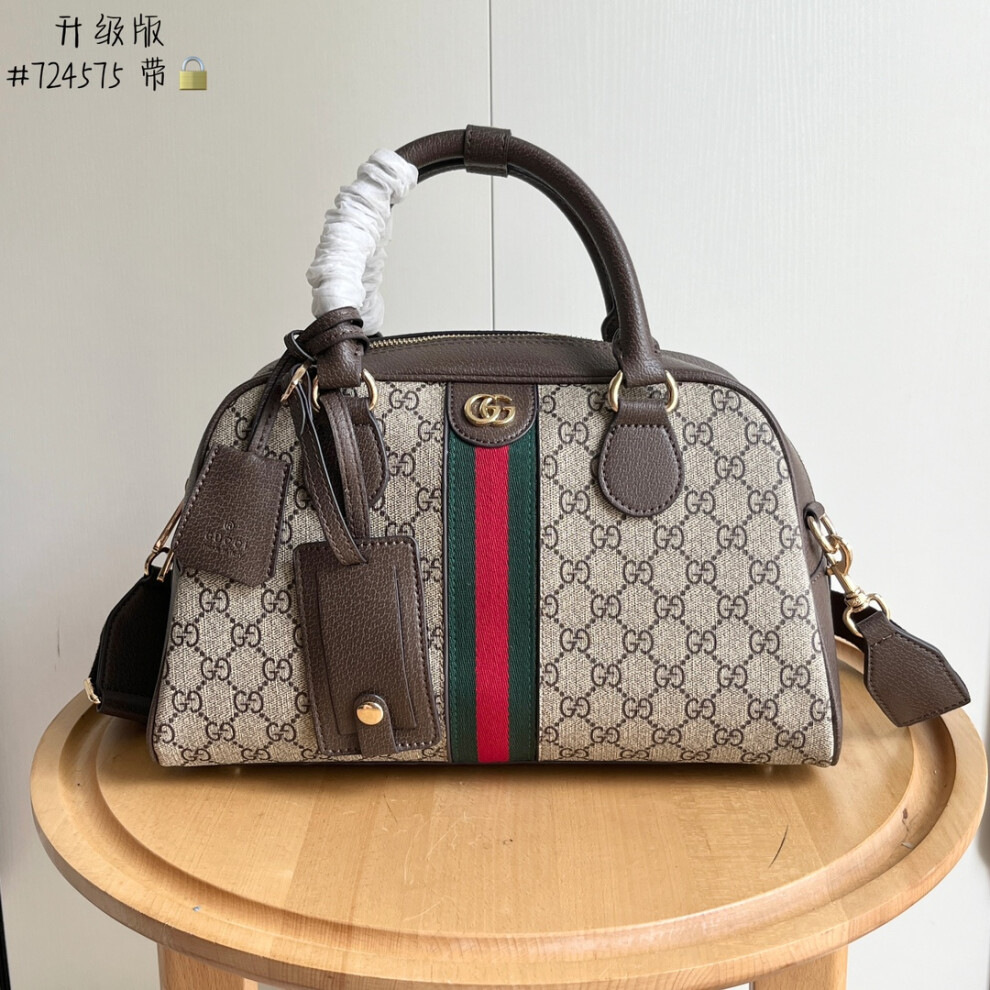 Xhrain Gucci Ophidia Boston Bag Gg Supreme Mini 32Cm Brown