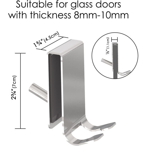 Handdukskrok över duschdörren, silver, 2-pack 1
