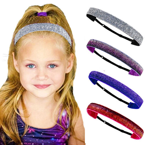 Faixa de cabeça esportiva com glitter, elástica e antiderrapante (1 unidade) 2