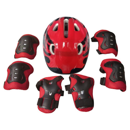 Adjustable Kids Sport Protective Head Gear, Red, 7 Count 1