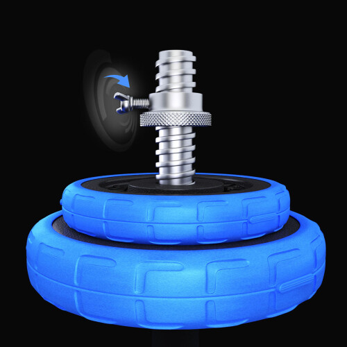Verstelbare rubberen halters, 30 kg, inclusief stang 2