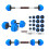 Verstelbare rubberen halters, 30 kg, inclusief stang 6