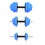 Verstelbare rubberen halters, 30 kg, inclusief stang 7
