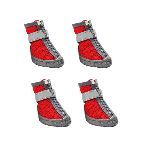 Dog Boots Non-Slip Breathable Soft Sole Adjustable 4 Pack 1