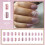 24 Pcs Short Square Simple Acrylic False Nails Glittering Artificial Nails Flowers on Nails 4