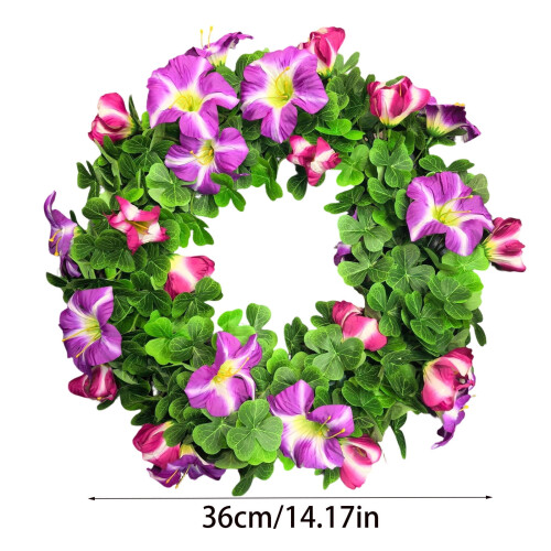St. Patricks dag krans blomster forår dørdekoration 2