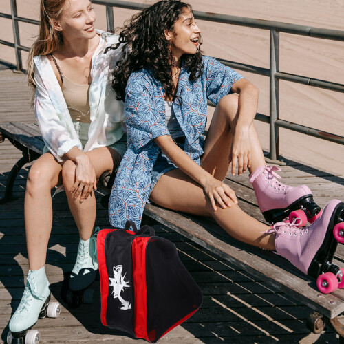 Rote Handliche Skate Stoff Für Eislaufschuhe 2