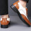 Παπούτσια Wingtip για άνδρες, Oxford Derby με κορδόνια και σχέδιο Patchwork με δύο τόνους Brogue, 3