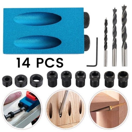 Screw Stealth Pocket Hole Jig, Γωνιακό Εργαλείο Γωνίας Ξυλουργικής 15 Μοιρών με Ρυθμιζόμενο 1
