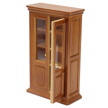 Mini Wooden Dollhouse Bookshelf Cabinet 15x9.2x4cm Maroon
