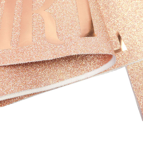 Ζώνη γενεθλίων Rose Gold Glitter Υφασμάτινο γκλίτερ ΓΕΝΕΘΛΙΑ Μήνυμα αυτοκράτειρας Κομψό 1