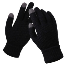 Handschoenen voor koud weer voor dames, warme handschoenen met een elastische pasvorm, thermische handschoenen met een zachte gebreide buitenkant,