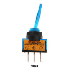 Interrupteur lumineux à LED bleue, étanche, conception SPST, interrupteur à bascule 3 broches, interrupteur à LED pour applications marines et