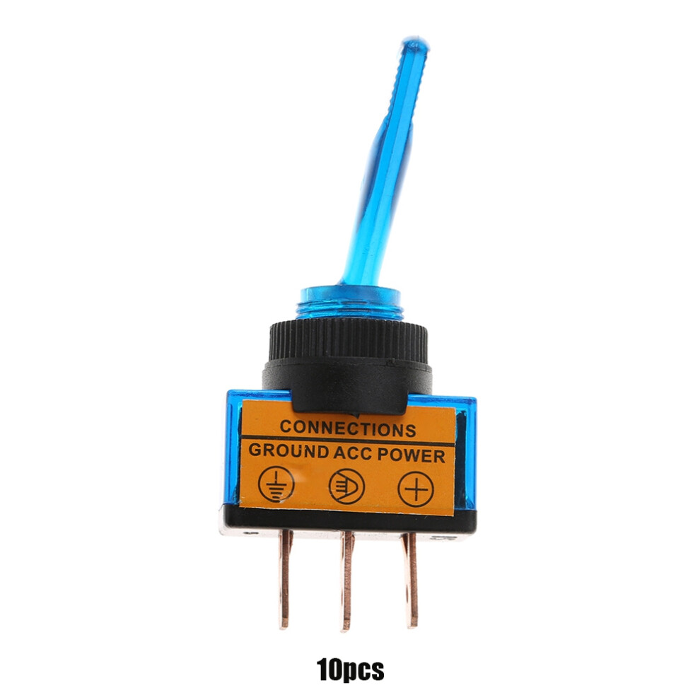 Illuminated Switch Led Indicator Waterproof Spst Design3pin Rocker Switch Led Toggle Switch For Marine Use Automotive Use Heavy Duty Quick Blue 9071309443547