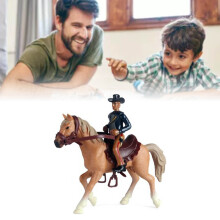 Giocattolo Cavallo da Usare da Bambini in Stile Cowboy, Figura di Peluche Colorata e Dettagliata in Plastica per Cavalcare