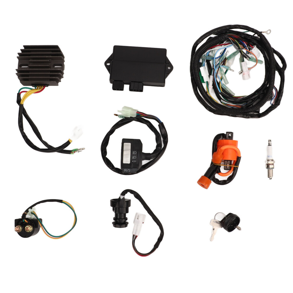 Atv Parts For Complete Wiring Harness Kit Electric Start Engine Cdi Ignition System Universal Fitment Waterproof Ignition Switch Multi Functional Atv 9071309443677