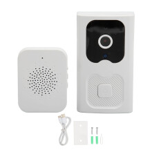 Campainha de vídeo e áudio bidirecional com detecção humana por IA, visão noturna, armazenamento em nuvem, detecção de movimento, Wi-Fi 2.4G,