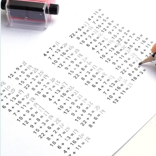 Reusuable Math Practice Roller Stamp For Kids, Teaching Stamp Featuring Addition Subtraction Multiplication Division, Smart Educational Tool With 1