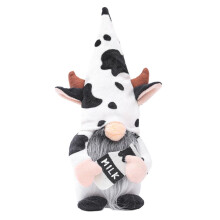 Décoration de gnome de ferme, gnome artisanal d'inspiration scandinave Tomte Nisse, gnome noir et blanc de style campagnard, socle stable pour une