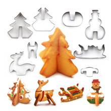 Stainless Steel3D Cookie Cutter Set, Ideal For Creative Baking Tools, Easy To Use And Clean For Effortless Holiday Baking