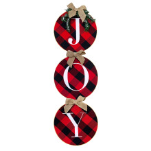 Kranser med spritet gledesskilt, elegante julekranser i bøffelrutete, rustikk julepynt i jute, fengslende juledekorasjon til inngangsdøren din,