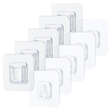 Kit de colgadores de montaje transparentes, ganchos adhesivos para pared, paquete económico para la organización del hogar, adhesión resistente al