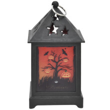 Decor de Halloween pentru interior, felinare LED cu dovleac înfricoșător pentru decor exterior, alimentat cu baterii, cu modele rafinate