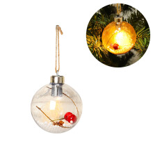 Sfere reutilizabile din plastic pentru animale de companie, bile decorative transparente pentru Crăciun, bile de Crăciun iluminate cu LED-uri cu